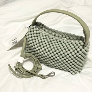 Zara Stylish Green Beaded Mini Bag
